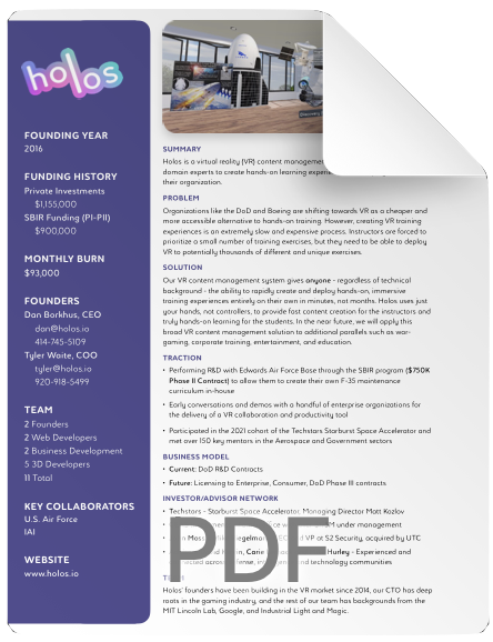Holos government one-pager PDF